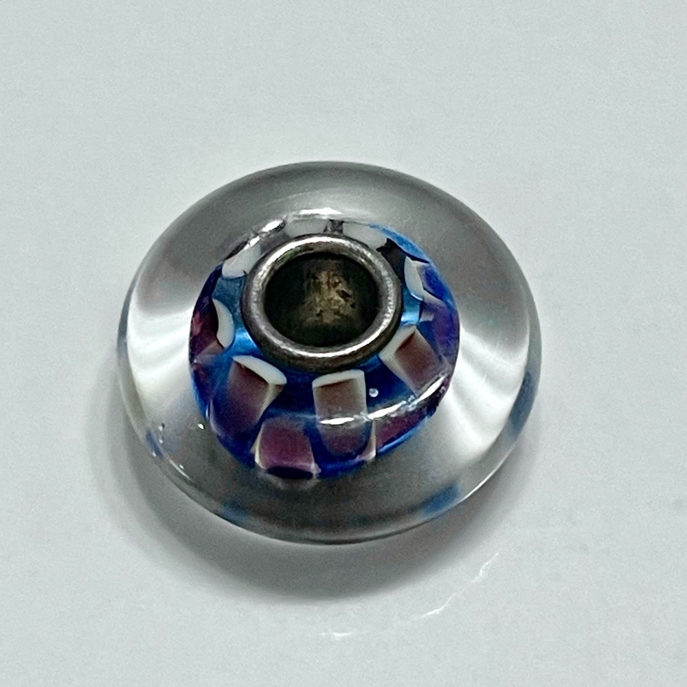 Authentic Trollbeads Unique Blue Flower Bead - Picture 3 of 3